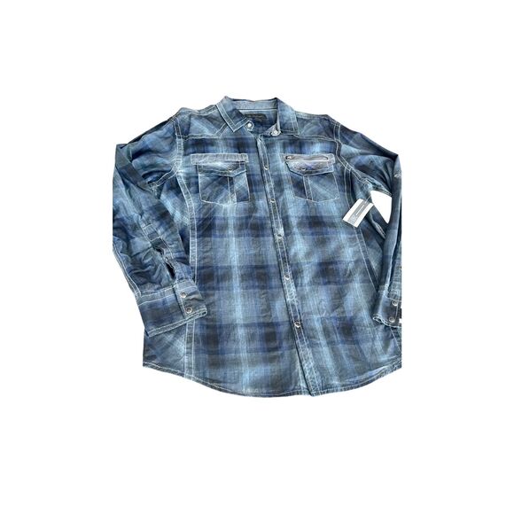 INC International Concepts Men's Plaid Button Up Shirt size L - Picture 2 of 7